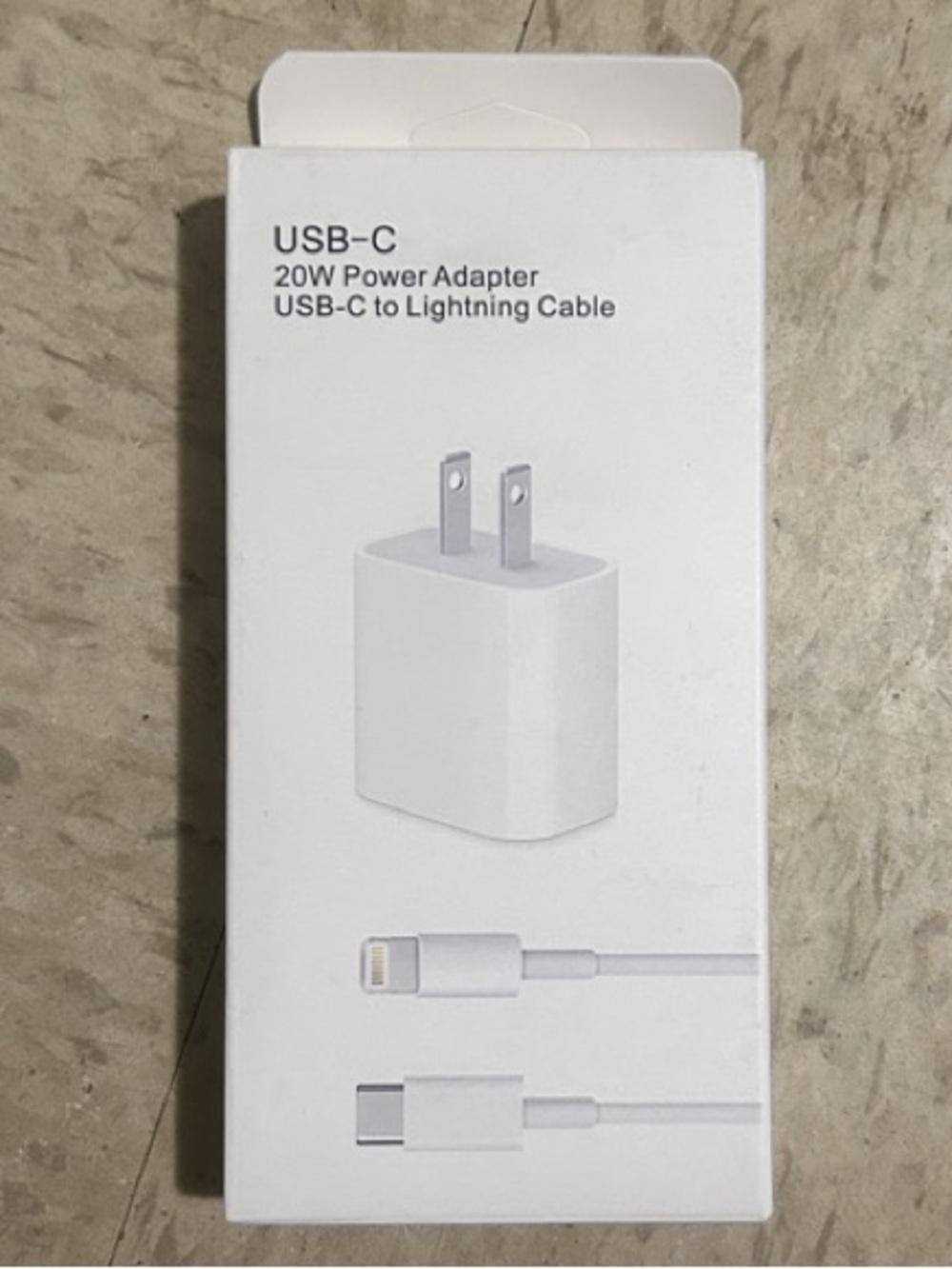 White USB-C 20W Power Adapter with USB-C to Lightning Cable